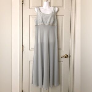 Unger-Mindel Floor Length Empire Waist Dress with Matching Scarf Size 12